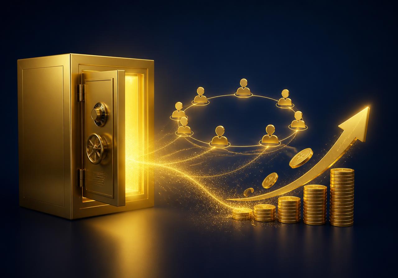 Golden locker opening into a connected community and rising income